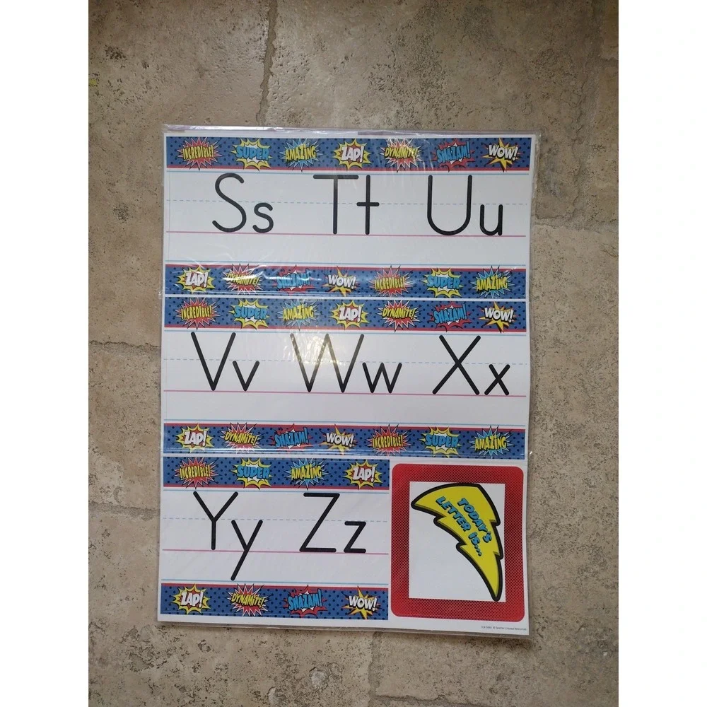 Teacher Created Resources Superhero Alphabet Line 14 PCs Letters And Numbers
